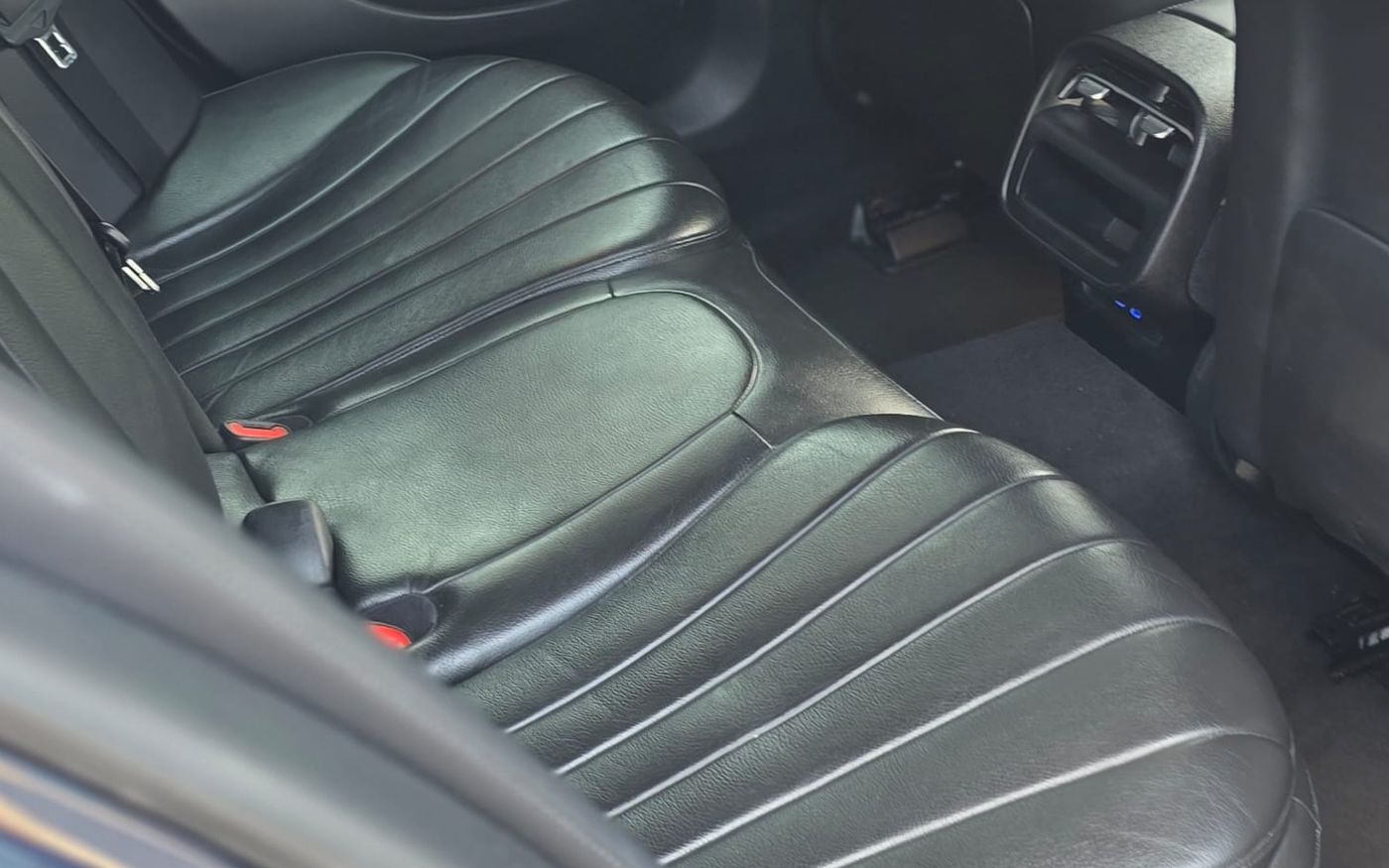 Rear leather seats inside the BA Luxe Mercedes E-Class